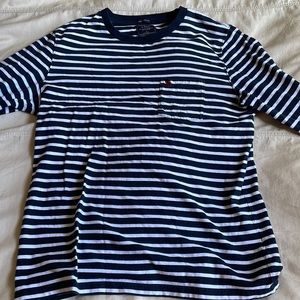Navy blue and white stripped Abercrombie and Fitch long sleeve